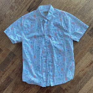 Chip & Pepper Button Up Shirt Island Palm Tree Short Sleeve Hawaiian Mens Medium
